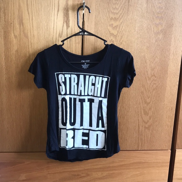 Tops - Black Slogan T-shirt